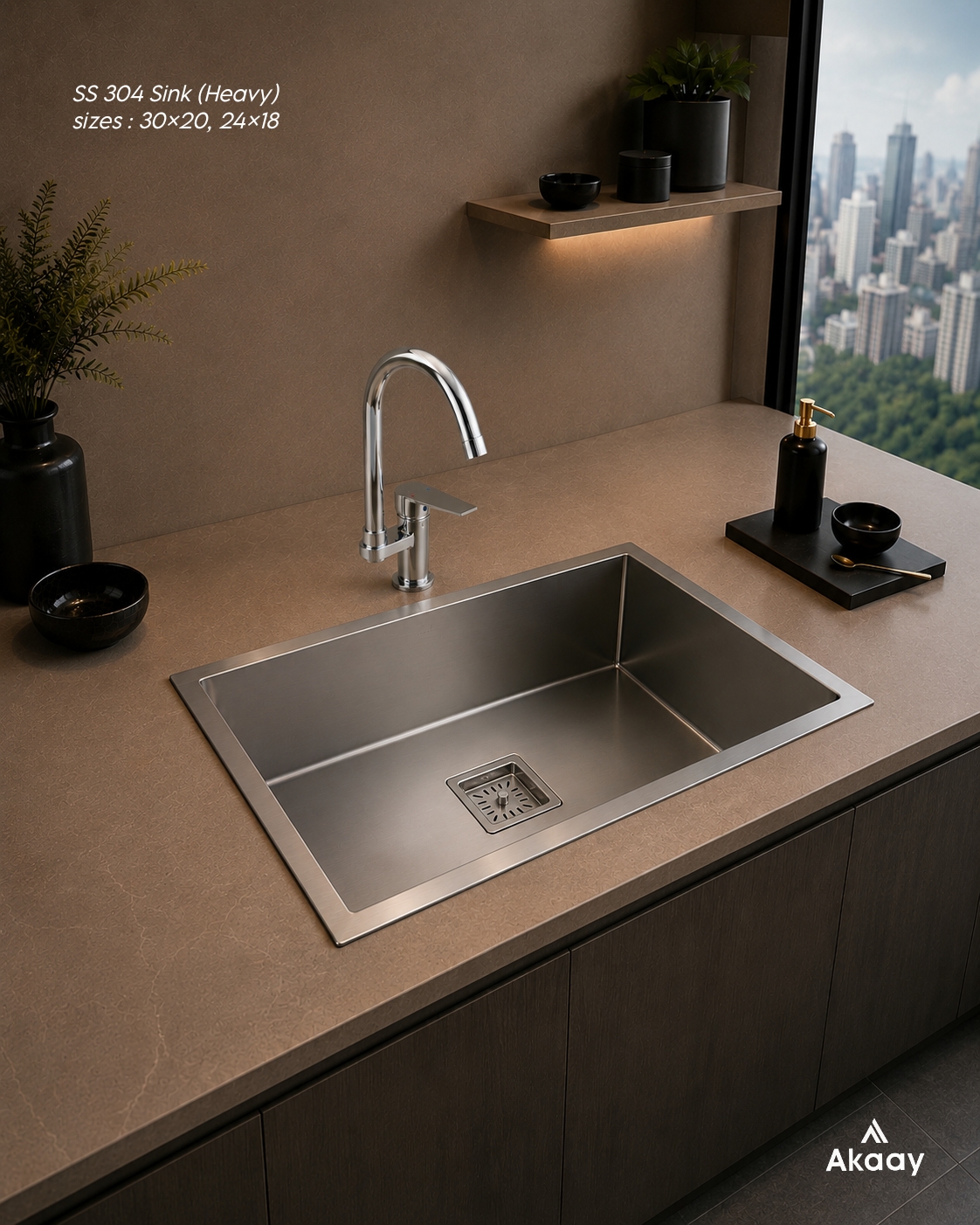 SS 304 Kitchen Sink 24*18